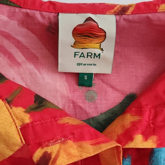 Farm Rio Red Mixed Fruits Ocean Mini Dress Size S - Picture 7 of 11